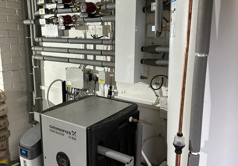 Air source heat pump plant room
