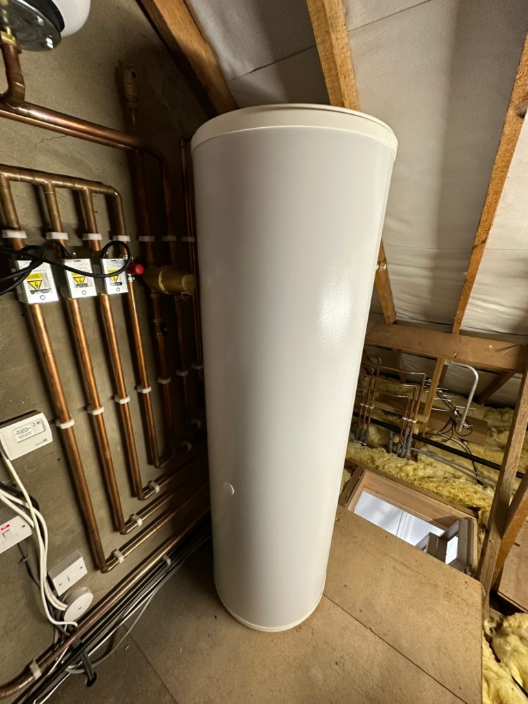 Gas boiler installation with unvented cylinder